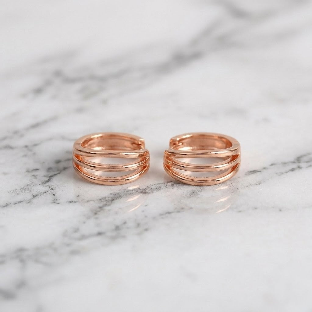 フープピアス シルバー925 キャッチレス 金属アレルギー対応 ピアス 上品 ゴールド【SECRET GLOW.】
