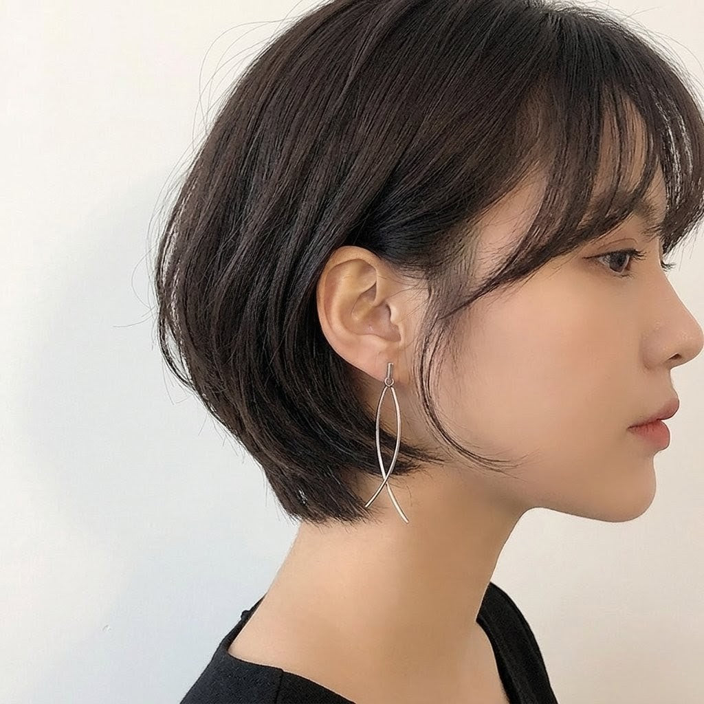 ロングピアス クロスライン 金属アレルギー対応 ゴールド シルバー 揺れる 【SECRET GLOW.】